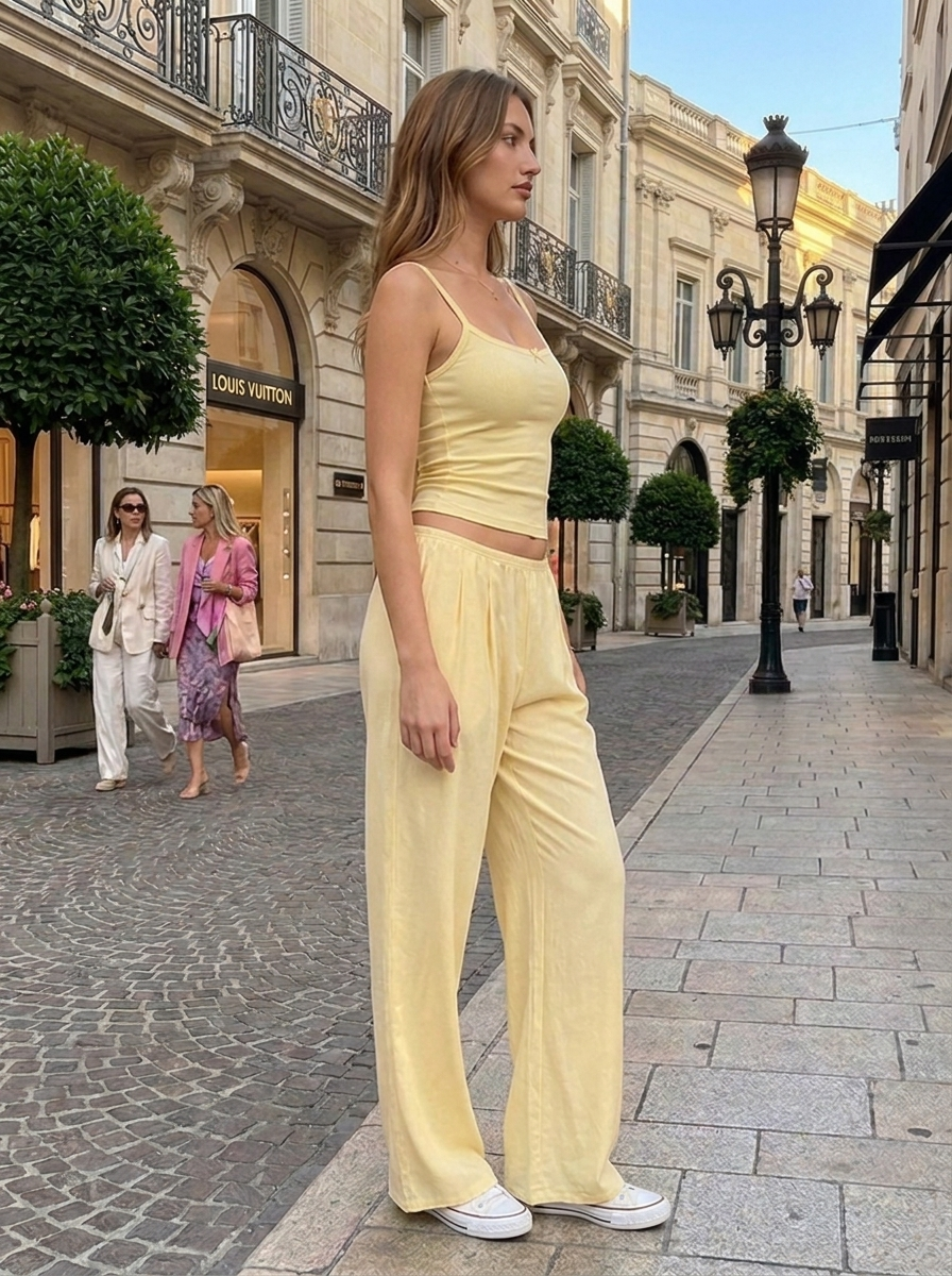 Set Casual Capri Vainilla